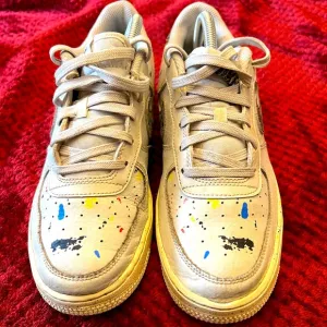 Nike Air Force 1 LV8 3 (GS) Paint Splatter-White Sail Shoes Size 7Y