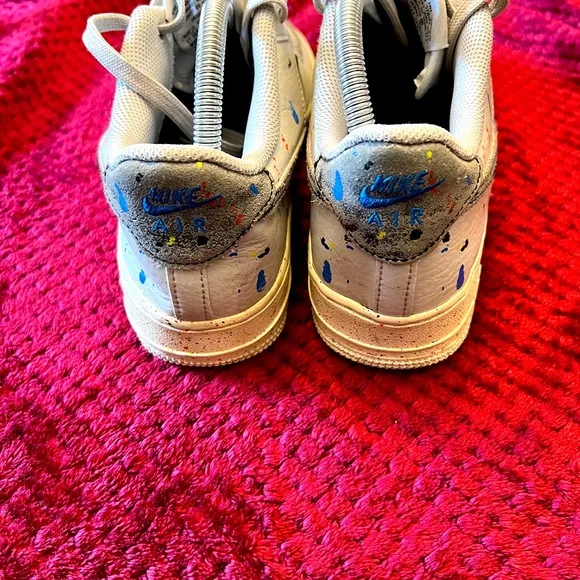 Nike Air Force 1 LV8 3 (GS) Paint Splatter-White Sail Shoes Size 7Y