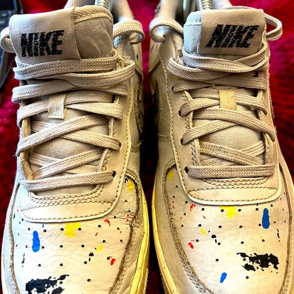Nike Air Force 1 LV8 3 (GS) Paint Splatter-White Sail Shoes Size 7Y