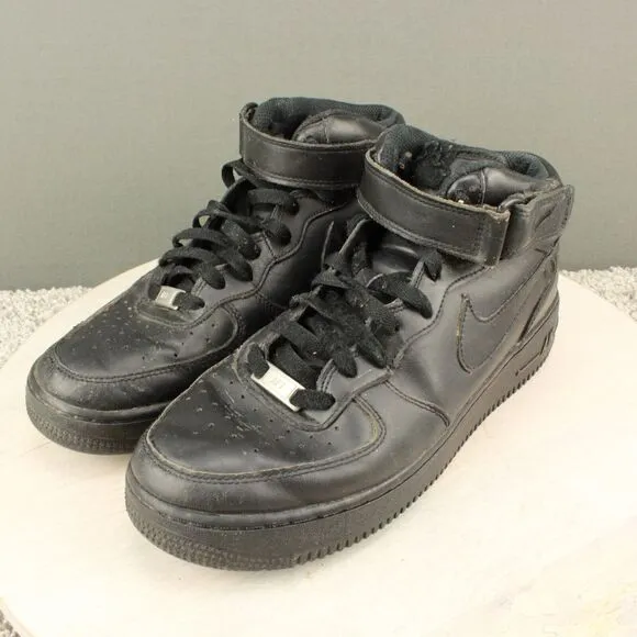 Nike Air Force 1 Mid ‘07 Sneakers Mens 8 Triple Black Athletic Basketball Shoes