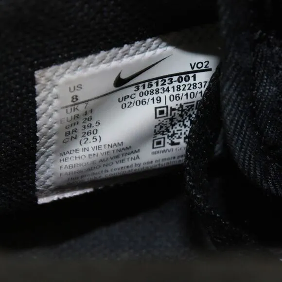 Nike Air Force 1 Mid ‘07 Sneakers Mens 8 Triple Black Athletic Basketball Shoes