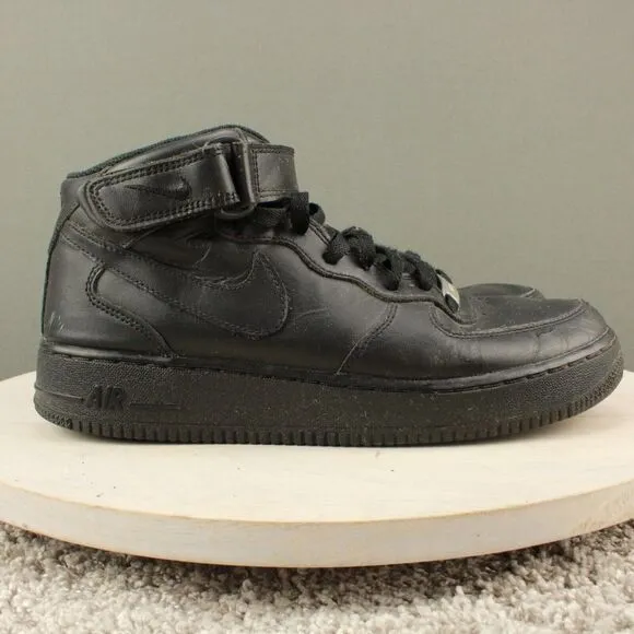 Nike Air Force 1 Mid ‘07 Sneakers Mens 8 Triple Black Athletic Basketball Shoes