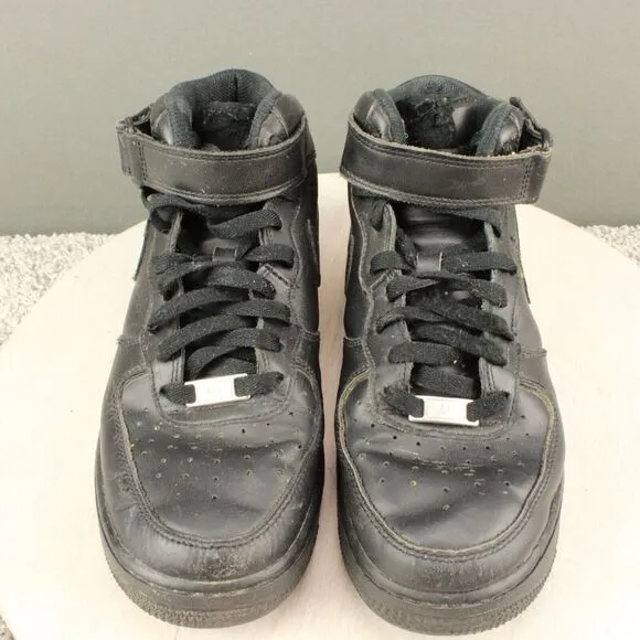Nike Air Force 1 Mid ‘07 Sneakers Mens 8 Triple Black Athletic Basketball Shoes