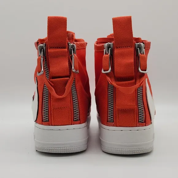 Nike Air Force 1 Mid Team Orange Sneakers Men’s Sz 9.5 917753-800 Custom Swoosh