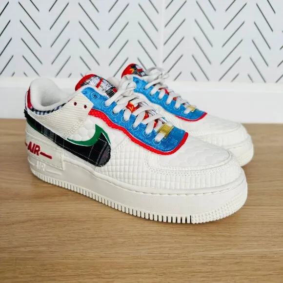 🤩Nike Air Force 1 Shadow Sz 7 Women's Retro Shoes Cream Platform DZ5193-100 NEW