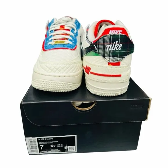 🤩Nike Air Force 1 Shadow Sz 7 Women's Retro Shoes Cream Platform DZ5193-100 NEW