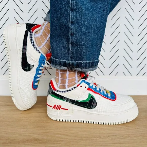 🤩Nike Air Force 1 Shadow Sz 7 Women's Retro Shoes Cream Platform DZ5193-100 NEW