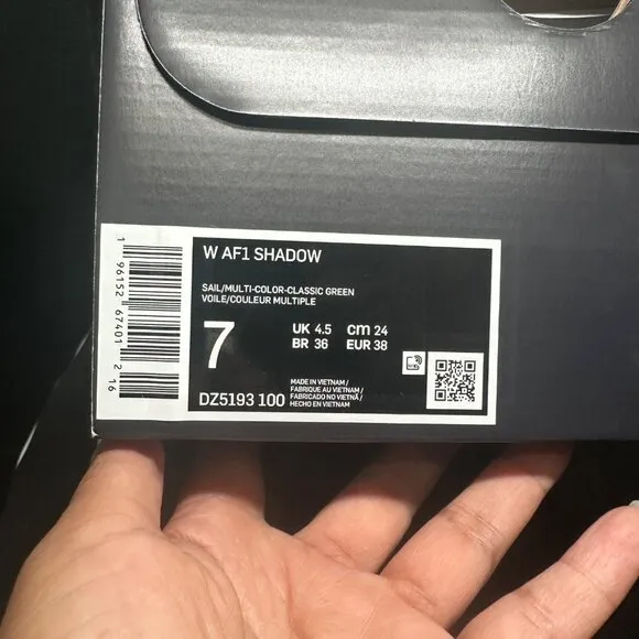 🤩Nike Air Force 1 Shadow Sz 7 Women's Retro Shoes Cream Platform DZ5193-100 NEW