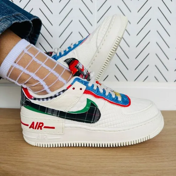 🤩Nike Air Force 1 Shadow Sz 7 Women's Retro Shoes Cream Platform DZ5193-100 NEW