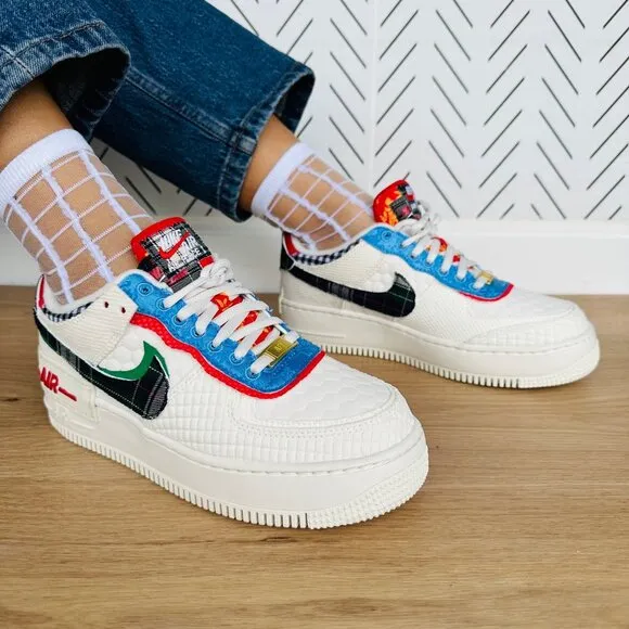 🤩Nike Air Force 1 Shadow Sz 7 Women's Retro Shoes Cream Platform DZ5193-100 NEW