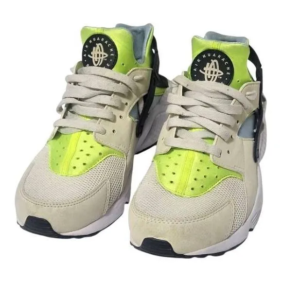Nike Air Huarache Men's Size 10 Running Shoes Sneakers White Volt Gym Training