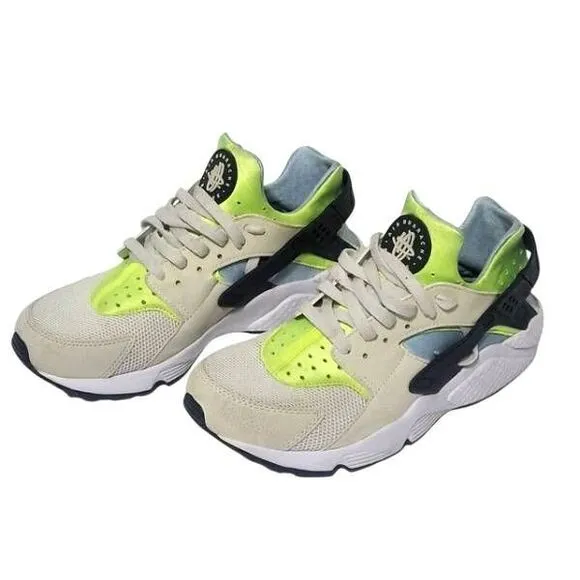 Nike Air Huarache Men's Size 10 Running Shoes Sneakers White Volt Gym Training