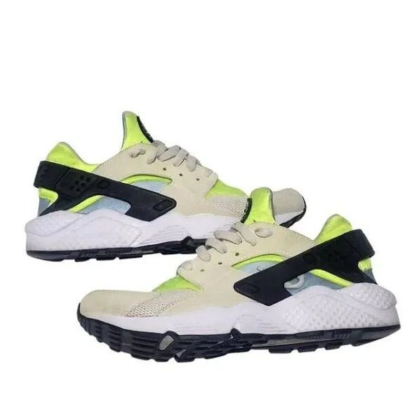 Nike Air Huarache Men's Size 10 Running Shoes Sneakers White Volt Gym Training
