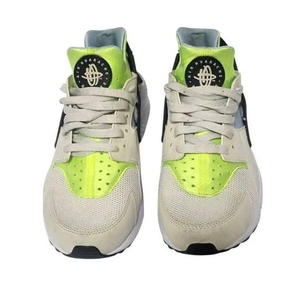 Nike Air Huarache Men's Size 10 Running Shoes Sneakers White Volt Gym Training