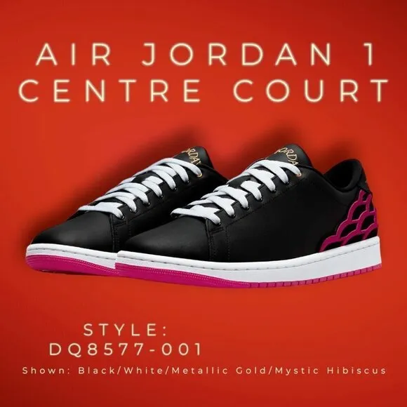 Nike Air Jordan 1 Centre Court Sneakers Shoes Black DQ8577-001 US M 10 / W 11.5