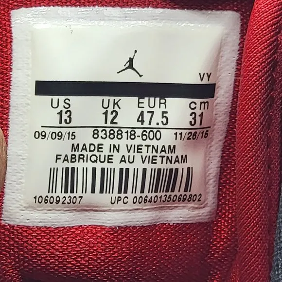 Nike Air Jordan 1 Flight 4 Mens 13 Premium Red Casual Sneakers 838818-600