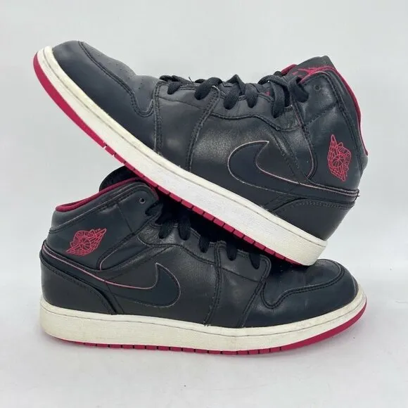Nike Air Jordan 1 Retro Lance Mountain Bred Black Red Youth Shoes 554725-028 7Y