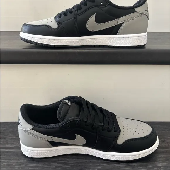 Nike Air Jordan 1 Retro Low OG Shoes &quot;Shadow&quot; Black Gray Mens Size 8