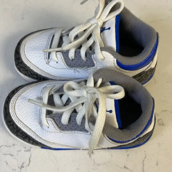 Nike Air Jordan 3 III Retro Racer Blue/Wht Cement 832033-145 Toddler Shoes 7C