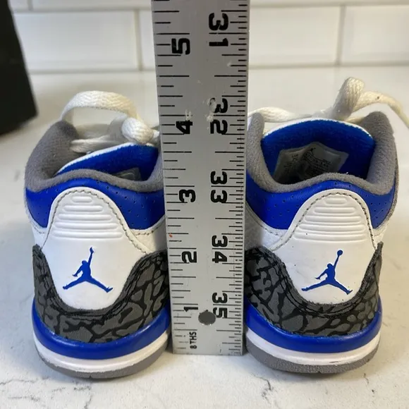 Nike Air Jordan 3 III Retro Racer Blue/Wht Cement 832033-145 Toddler Shoes 7C