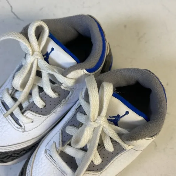 Nike Air Jordan 3 III Retro Racer Blue/Wht Cement 832033-145 Toddler Shoes 7C