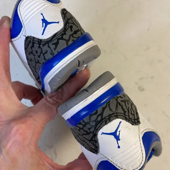 Nike Air Jordan 3 III Retro Racer Blue/Wht Cement 832033-145 Toddler Shoes 7C
