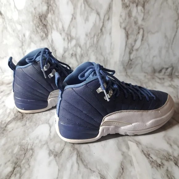 Nike Air Jordan Retro Boys Sneakers‎ Indigo &amp; White Size 6Y