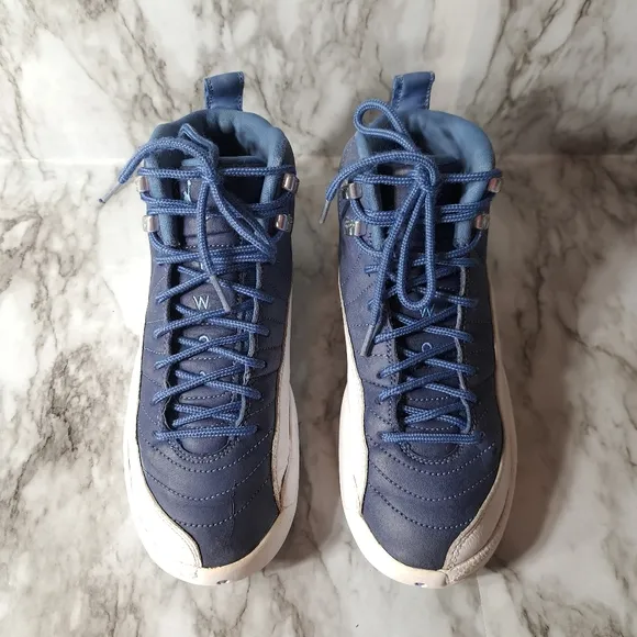 Nike Air Jordan Retro Boys Sneakers‎ Indigo &amp; White Size 6Y