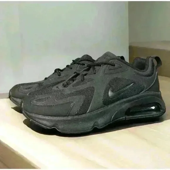 Nike Air Max 200 Triple Black AT6175003 Training Running Women's Shoes AUTHENTIC