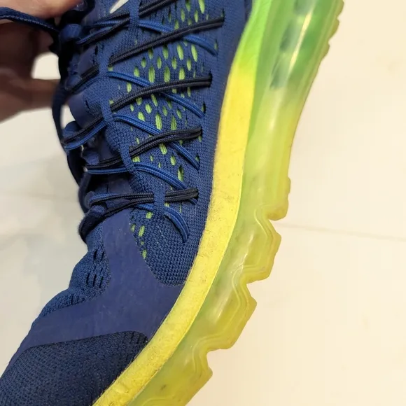 Nike Air Max 2015 Men's Size 9.5 Deep Royal Volt Shoes Sneakers 698902-407
