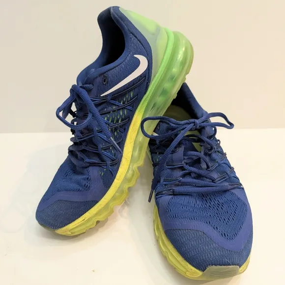Nike Air Max 2015 Men's Size 9.5 Deep Royal Volt Shoes Sneakers 698902-407