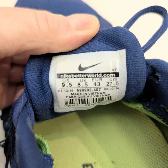 Nike Air Max 2015 Men's Size 9.5 Deep Royal Volt Shoes Sneakers 698902-407