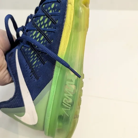 Nike Air Max 2015 Men's Size 9.5 Deep Royal Volt Shoes Sneakers 698902-407
