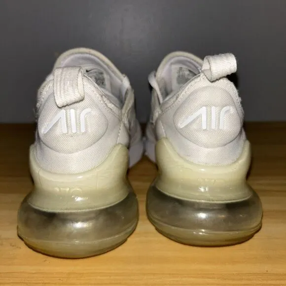Nike Air Max 270 Size 5Y Shoes White Silver Athletic Sneakers