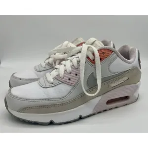 Nike Air Max 90 LTR Youth White Platinum Pink Orange CD6864-111 Size 5.5Y