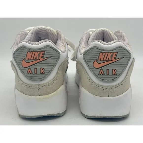 Nike Air Max 90 LTR Youth White Platinum Pink Orange CD6864-111 Size 5.5Y