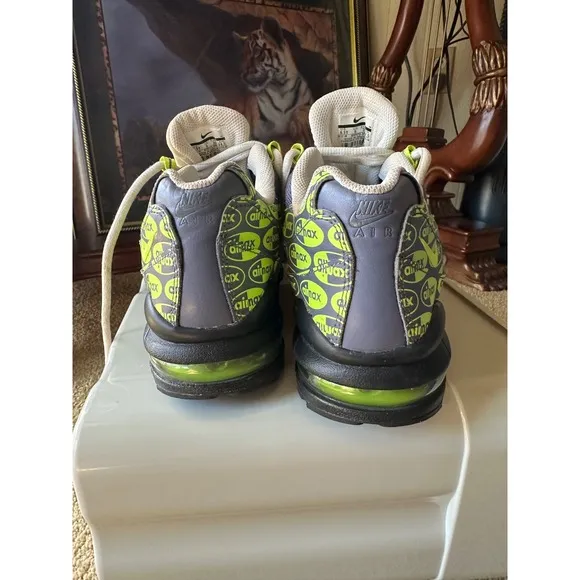 Nike Air Max 95 Neon Green &amp; Gray Sneakers Athletic Shoes Youth Size 6.5Y