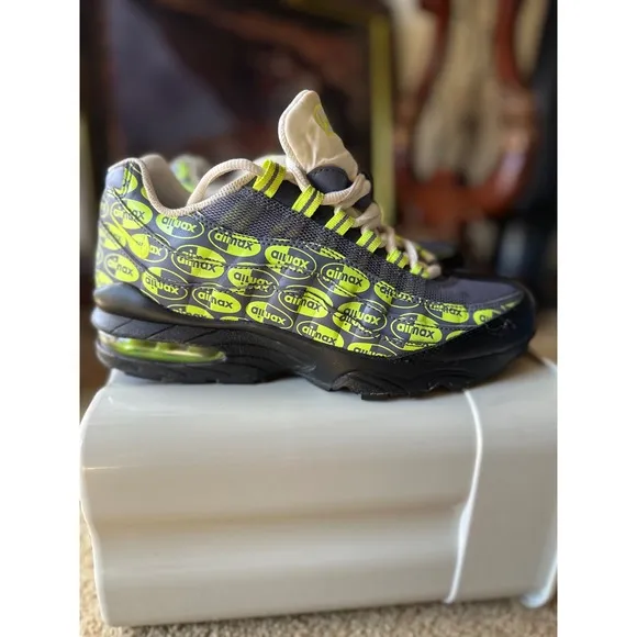 Nike Air Max 95 Neon Green &amp; Gray Sneakers Athletic Shoes Youth Size 6.5Y