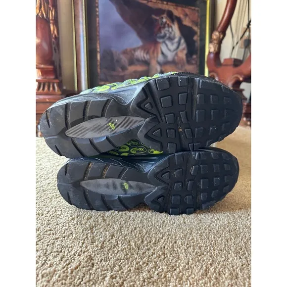 Nike Air Max 95 Neon Green &amp; Gray Sneakers Athletic Shoes Youth Size 6.5Y