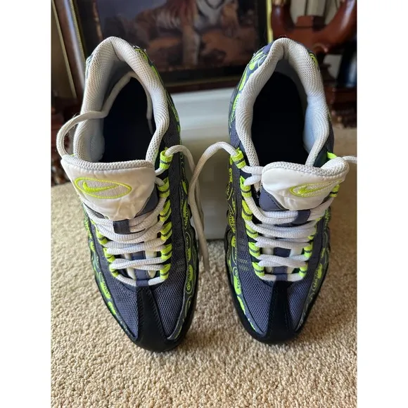Nike Air Max 95 Neon Green &amp; Gray Sneakers Athletic Shoes Youth Size 6.5Y