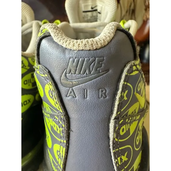 Nike Air Max 95 Neon Green &amp; Gray Sneakers Athletic Shoes Youth Size 6.5Y