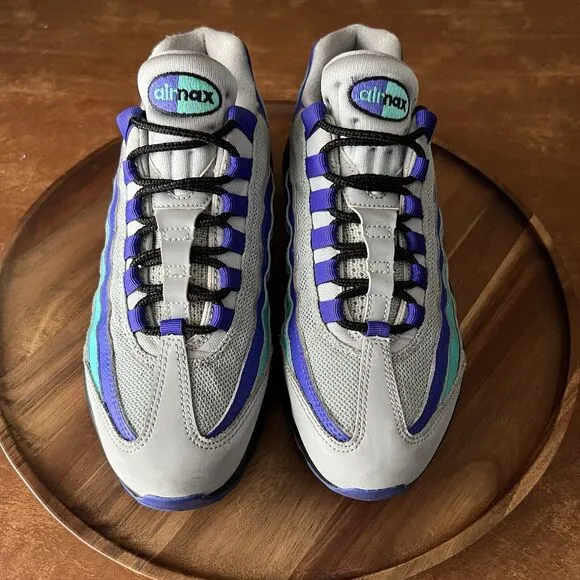 Nike Air Max 95 Wolf Grey Grape Shoes Sneakers Youth 5.5 Women's 7