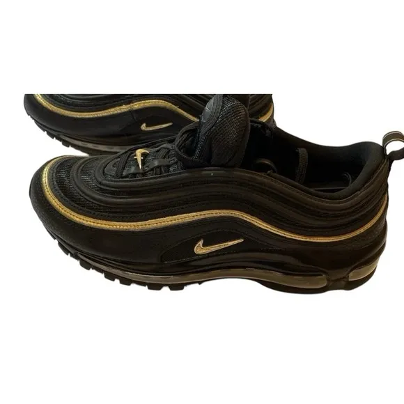Nike Air Max 97 Black Metallic Gold, DC2190-001, Men's U.S. Size 9