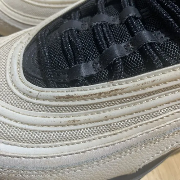 Nike Air Max 97 Light Bone Black Size 8.5 Sneakers Shoes w/ Box DH0861-100