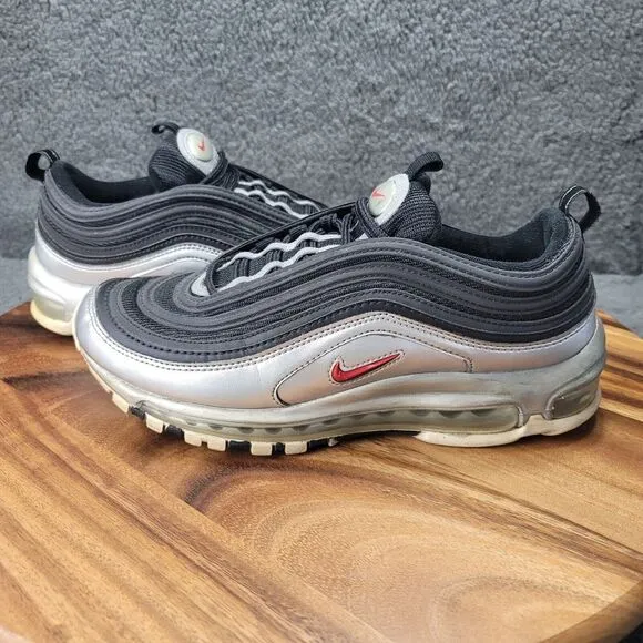 Nike Air‎ Max 97 Shoes Black Metallic Silver Mens Size 8 Sneakers AT5458-001