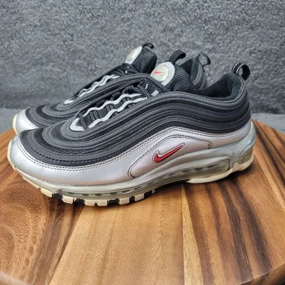 Nike Air‎ Max 97 Shoes Black Metallic Silver Mens Size 8 Sneakers AT5458-001