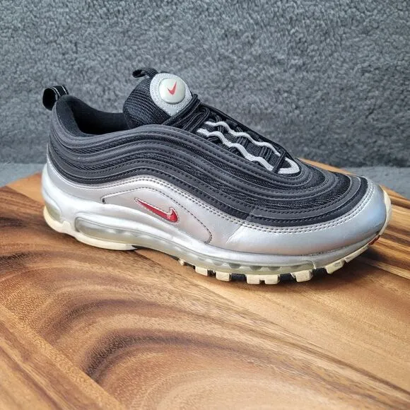 Nike Air‎ Max 97 Shoes Black Metallic Silver Mens Size 8 Sneakers AT5458-001