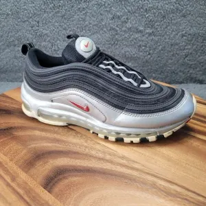 Nike Air‎ Max 97 Shoes Black Metallic Silver Mens Size 8 Sneakers AT5458-001