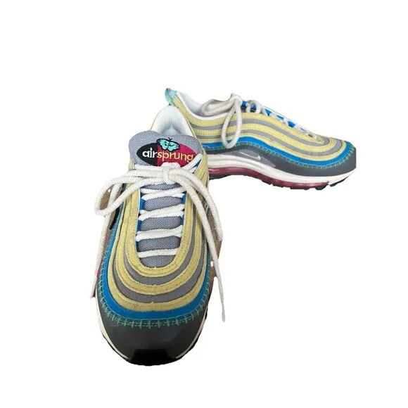 Nike Air Max 97 Youth Kid Size 5.5Y Shoes Gray Colorful Low Top Trainer Sneakers