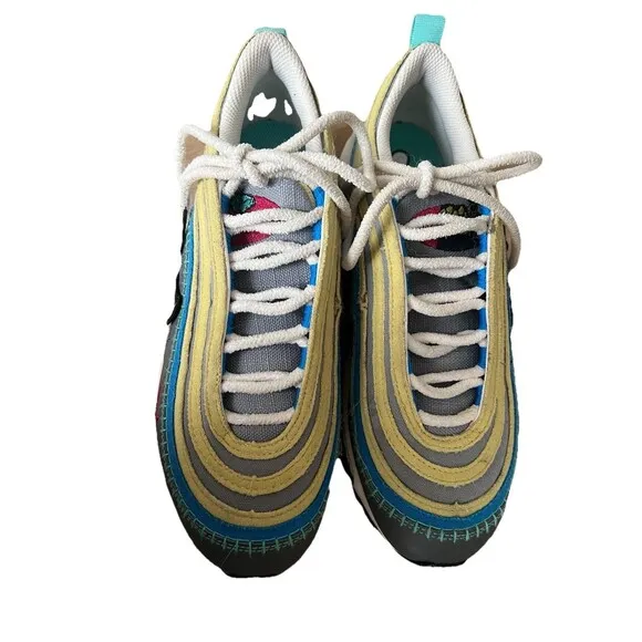 Nike Air Max 97 Youth Kid Size 5.5Y Shoes Gray Colorful Low Top Trainer Sneakers
